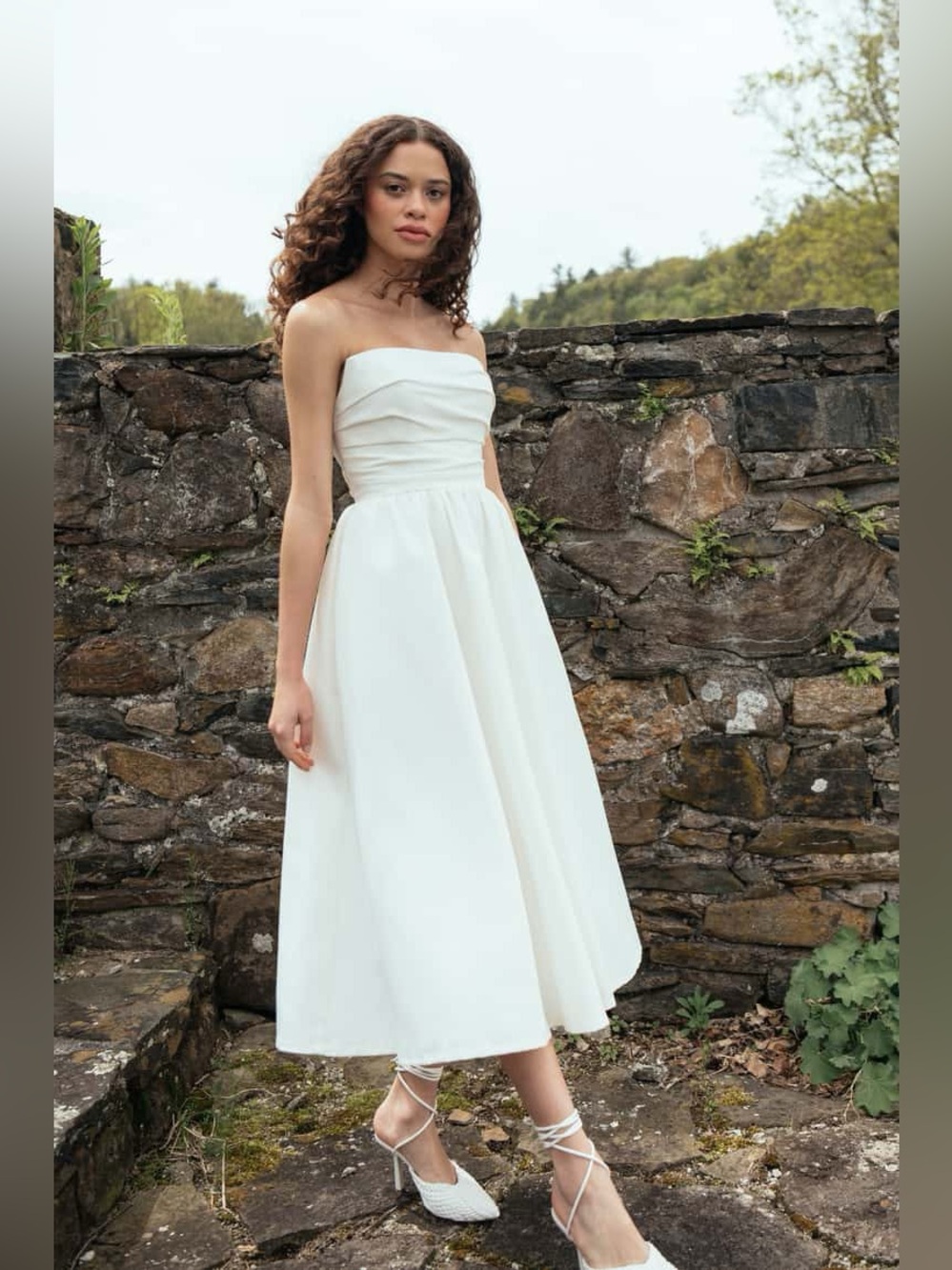 Jenny Yoo Marcelle Midi Bridal Dress in Ivory - Size 0 | Like New
